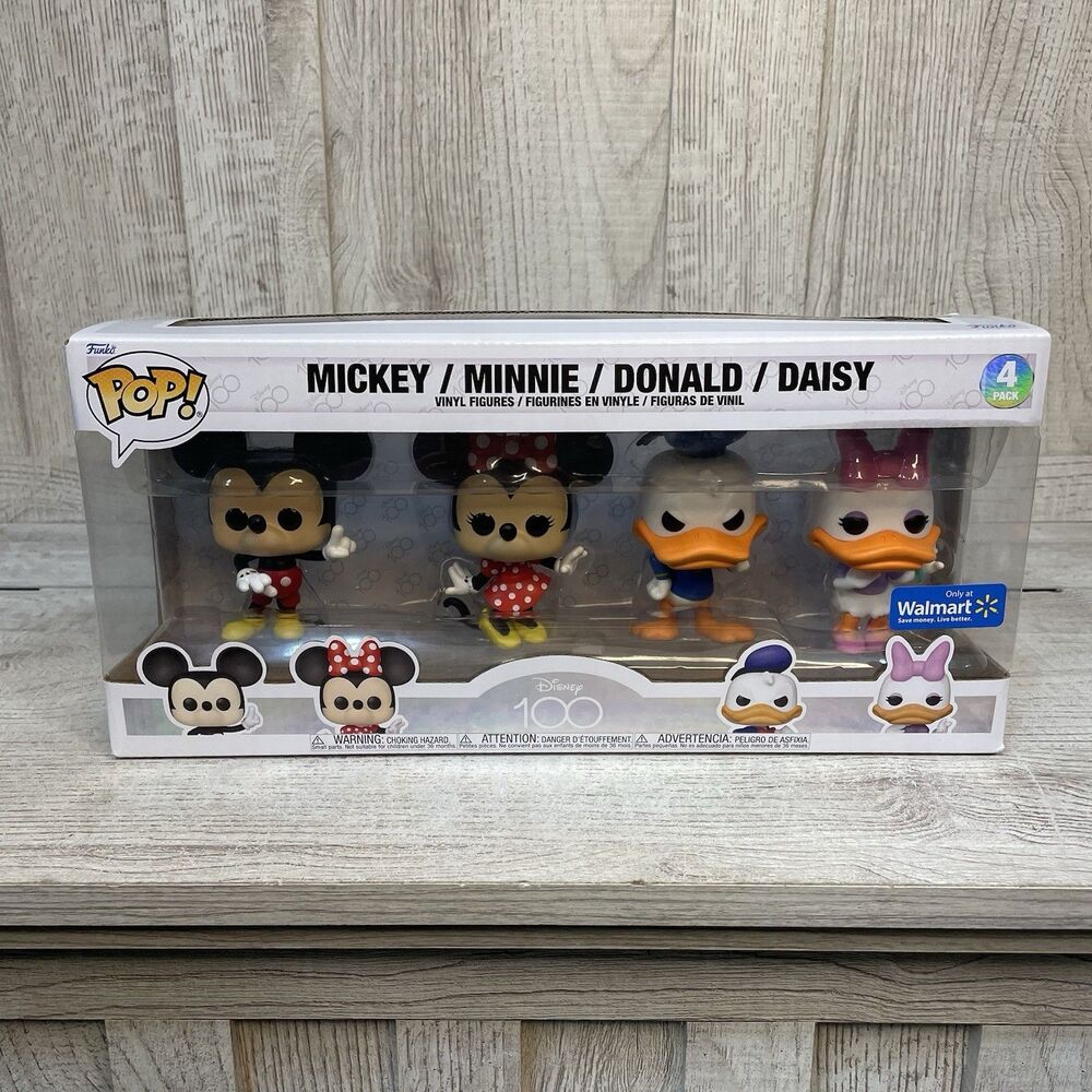 Funko 4 Pack Disney 100 Classics Mickey Minnie Donald Daisy Walmart Exclusive